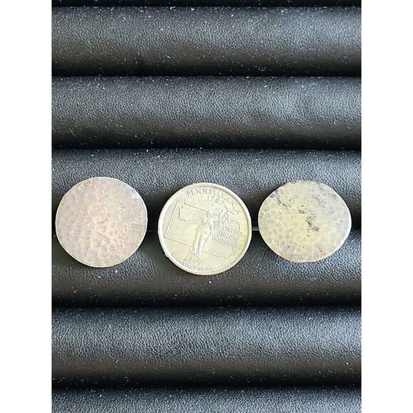 VTG Sterling Silver - STUART NYE Hammered Circle Men's Cufflinks - 11.5g Estate - Picture 3 of 7